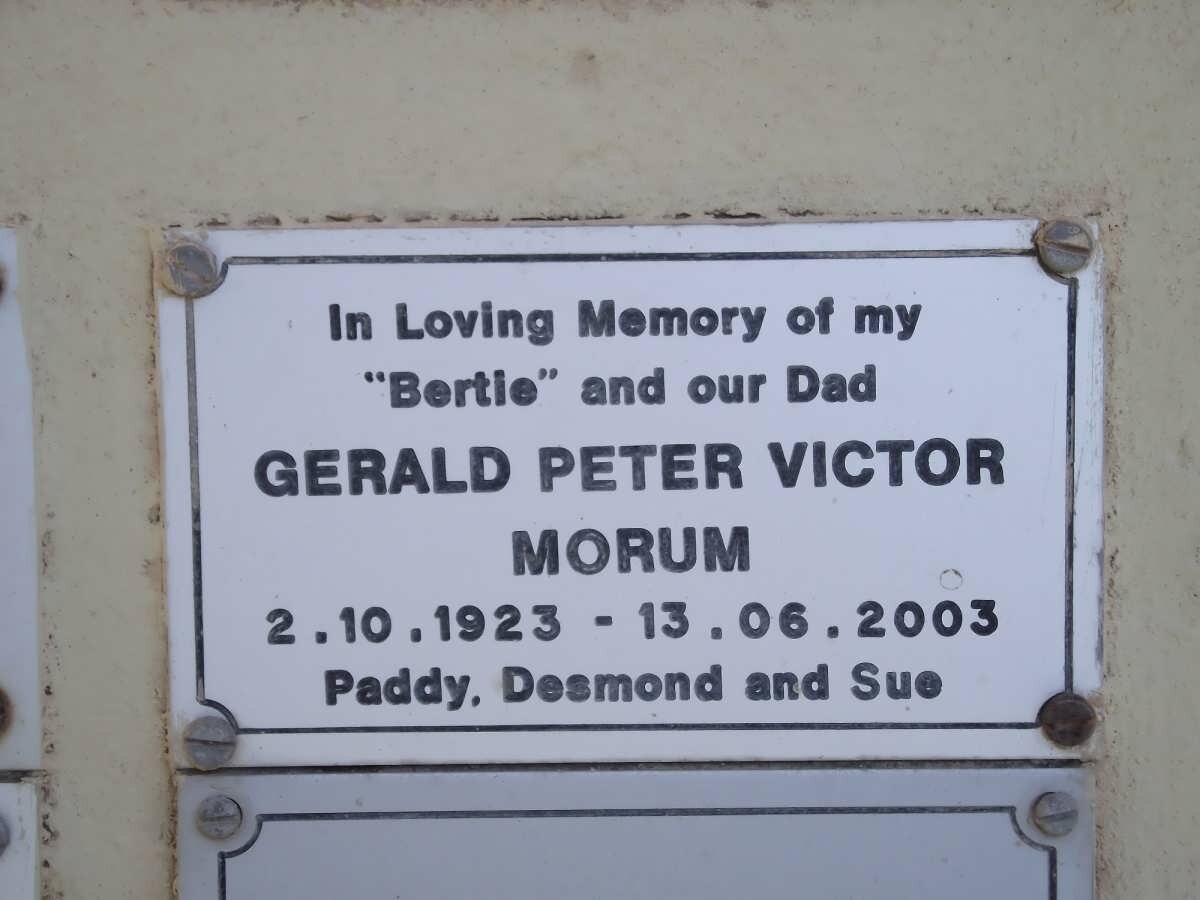 MORUM Gerald Peter Victor 1923-2003