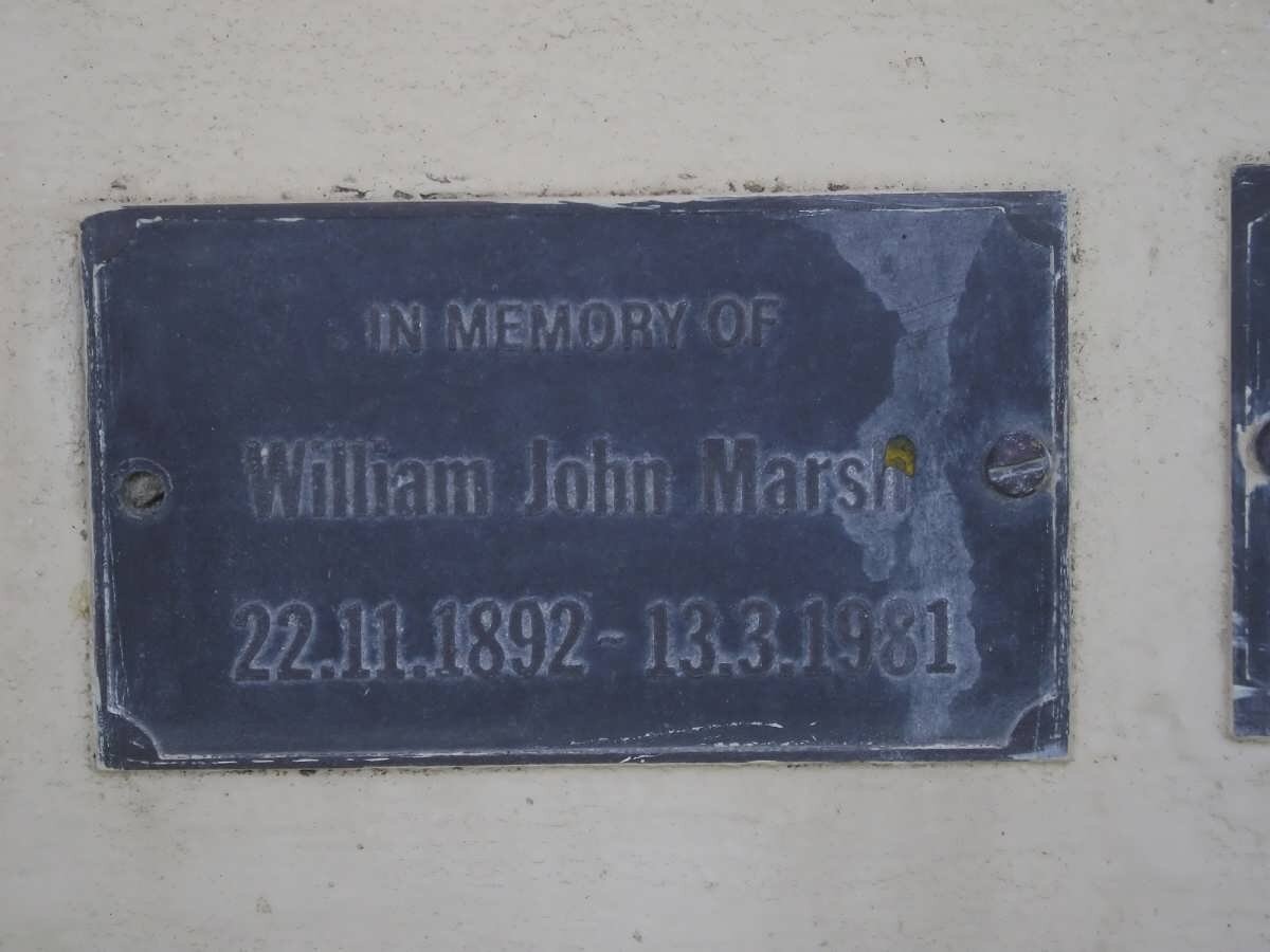 MARSH William John 1892-1981