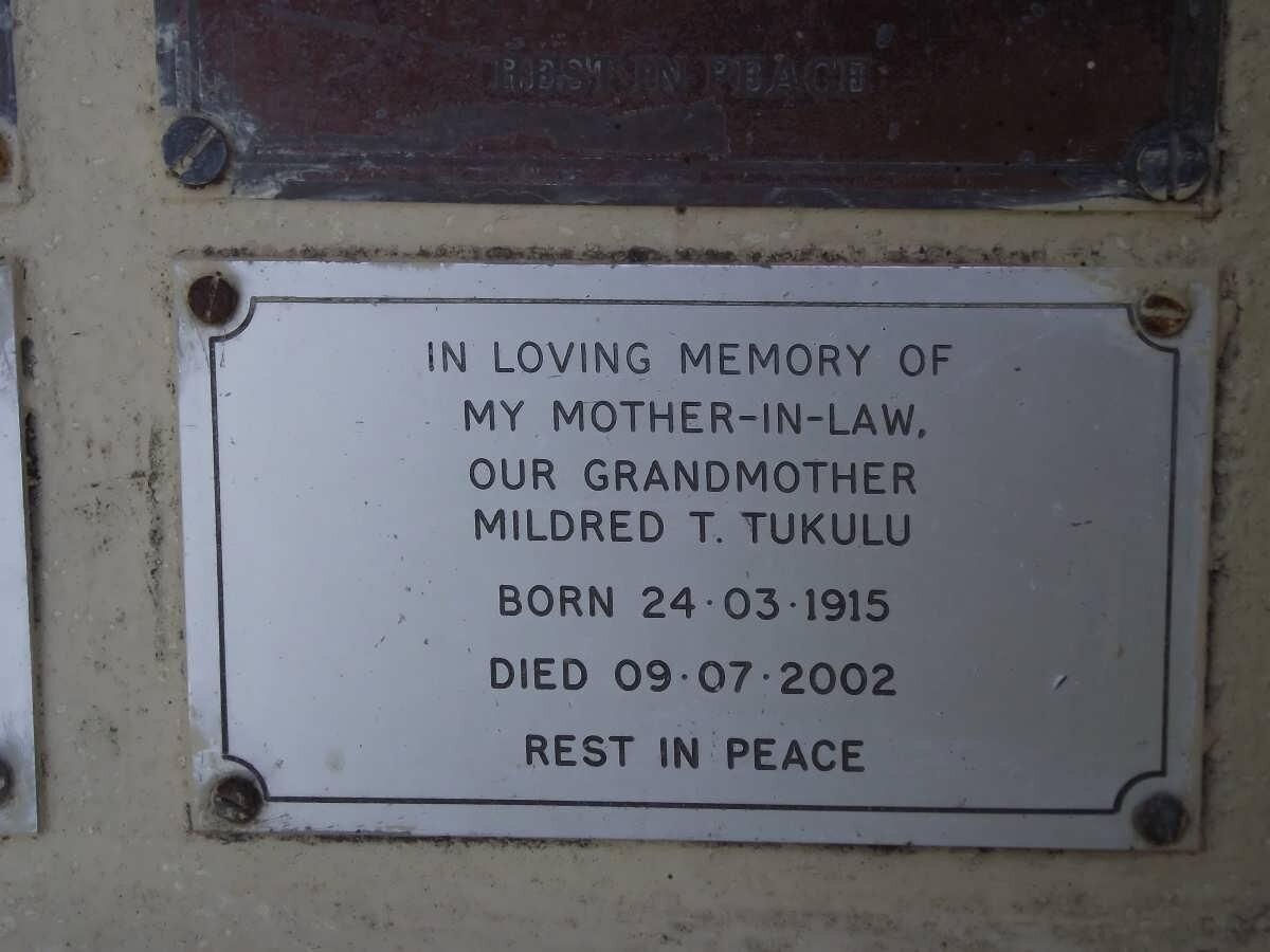 TUKULU Mildred T. 1915-2002