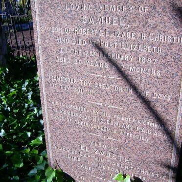 CHRISTIE Samuel 1887 :: CHRISTIE Elizabeth -1889