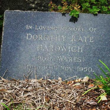 HARDWICH Dorothy Kate nee WARES -1950