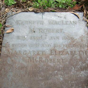 McROBERT Kenneth MacLean 1896-1966 :: McROBERT Margaret Elizabeth 1899-1981