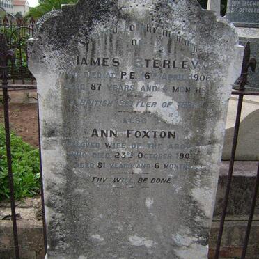 STERLEY James -1906 &amp; Ann FOXTON -1906