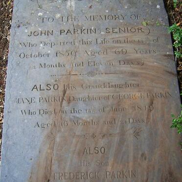 PARKIN John -1856 :: PARKIN Jane -1849 :: PARKIN Frederick -1877