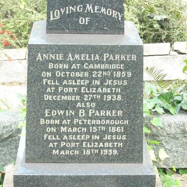 PARKER Edwin B. 1861-1939 &amp; Annie Amelia 1859-1938