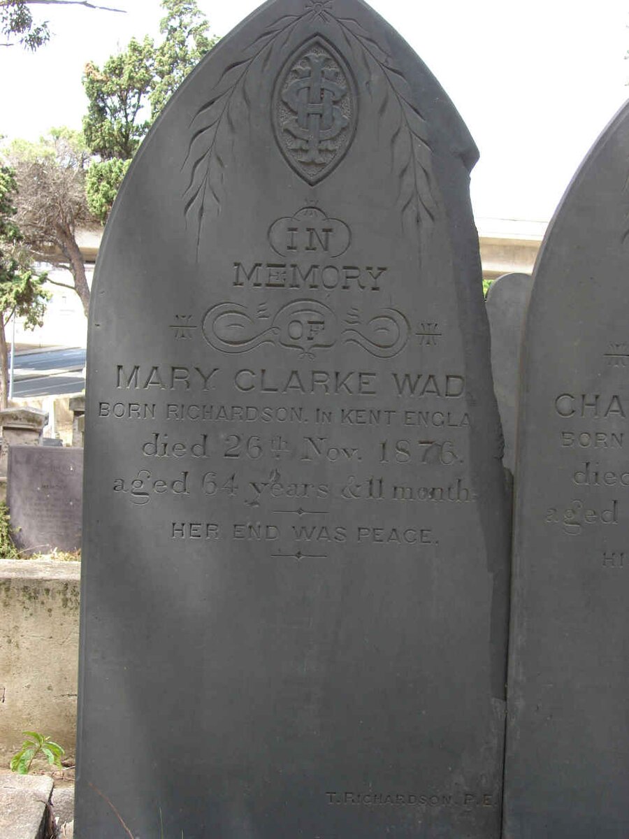 CLARKE Charles E. -1875 :: ? WAD? Mary Clarke -1876