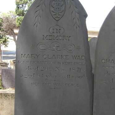 CLARKE Charles E. -1875 :: ? WAD? Mary Clarke -1876