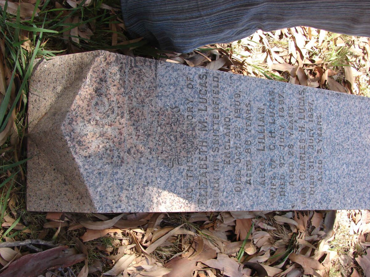 LUCAS  Elizabeth M. -1909 :: LUCAS Lillian -1897 :: LUCAS Charles H. -1897