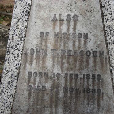 PEACOCK Laurence G. 1812-1893 :: PEACOCK Henry 1854-1893 :: PEACOCK Maria 1819-1899 :: PEACOCK John T. 1853-1880