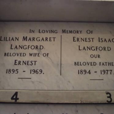 LANGFORD Ernest Isaac 1894-1977 &amp; Lilian Margaret 1895-1969