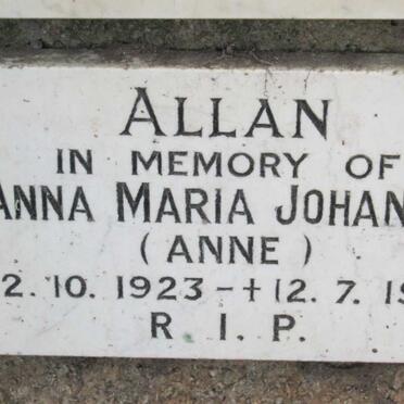 ALLAN Anna Maria Johanna 1923-1994
