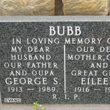 BUBB George S. 1913-1989 &amp; Eileen 1916-1997