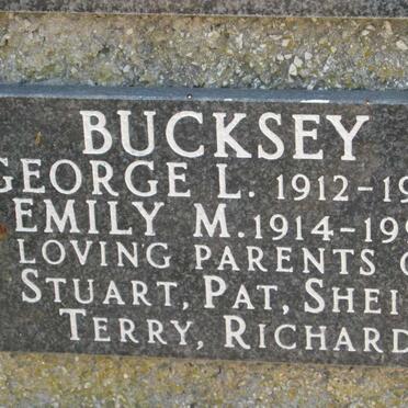 BUCKSEY George L. 1912-1990 &amp; Emily M. 1914-1998