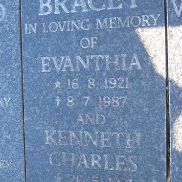 BRACEY Kenneth Charles 1921-1990 &amp; Evanthia 1921-1987