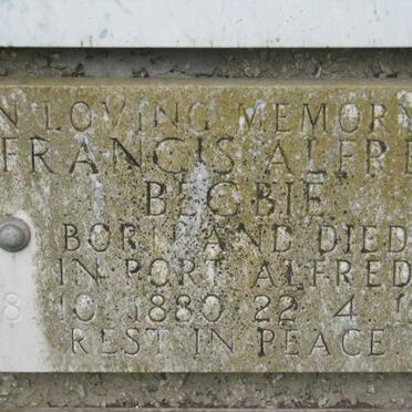 BEGBIE Francis Alfred 1880-1968