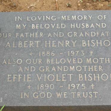 BISHOP Albert Henry 1886-1973 &amp; Effie Violet 1890-1975