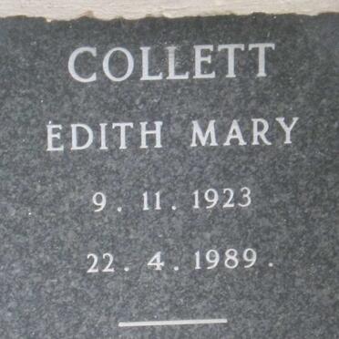 COLLETT Edith Mary 1923-1989
