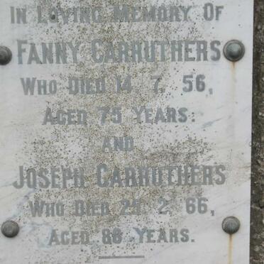 CARRUTHERS Joseph 1966 &amp; Fanny -1956