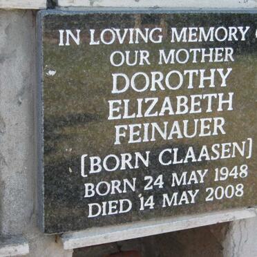 FEINAUER Dorothy Elizabeth nee CLAASEN 1948-2008