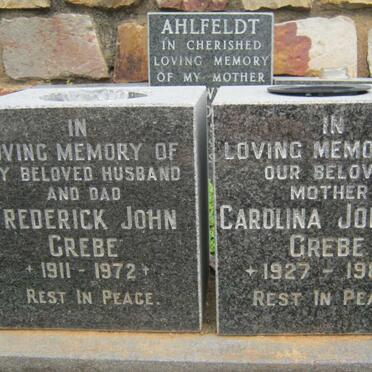 GREBE Frederick John 1911-1972 &amp; Carolina Johanna 1927-1989