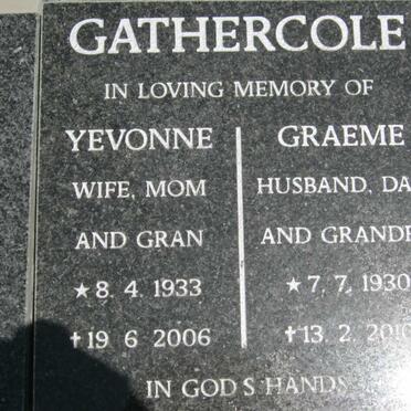 GATHERCOLE Graeme 1930-2010 &amp; Yevonne 1933-2006