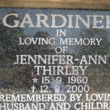 GARDINER Jennifer-Ann Thirley 1960-2000