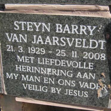 JAARSVELDT Steyn Barry, van 1929-2008