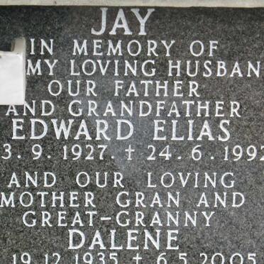 JAY Edward Elias 1927-1992 &amp; Dalene 1935-2005