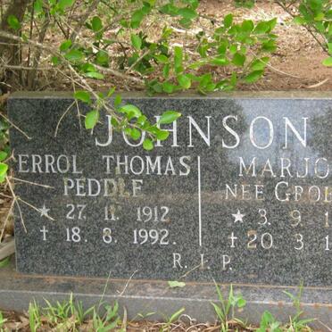 JOHNSON Errol Thomas Peddle 1912-1992 &amp; Marjory GROBLER 1927-1980