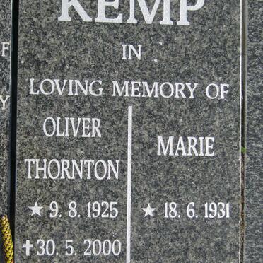 KEMP Oliver Thornton 1925-2000 &amp; Marie 1931-