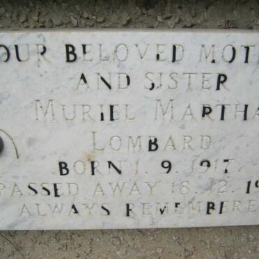 LOMBARD Muriel Martha 1917-1972