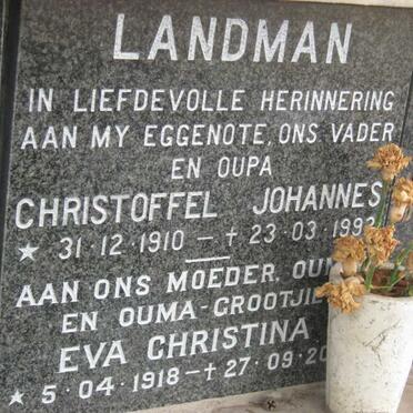 LANDMAN Christoffel Johannes 1910-1992 &amp; Eva Christina 1918-20??