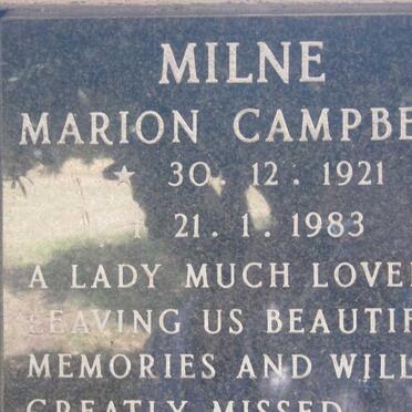 MILNE Marion Campbell 1921-1983