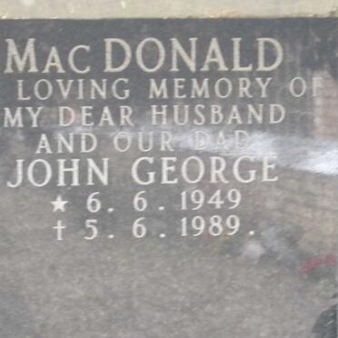 MacDONALD John George 1949-1989