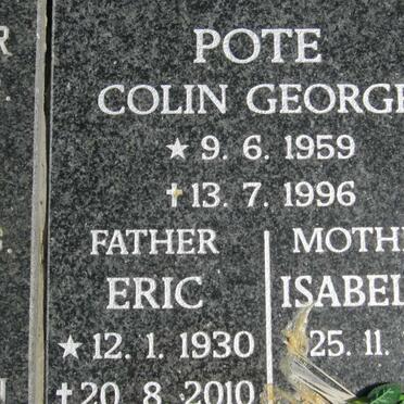 POTE Colin George 1959-1996 :: POTE Eric 1930-2010 &amp; Isabella 1932-