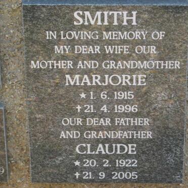 SMITH Claude 1922-2005 &amp; Marjorie 1915-1996