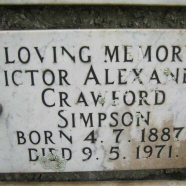 SIMPSON Victor Alexander Crawford 1887-1971