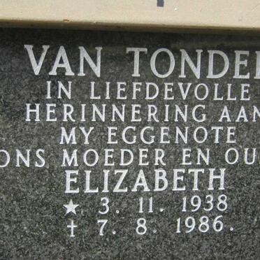 TONDER Elizabeth, van 1938-1986