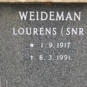 WEIDEMAN Lourens 1917-1991