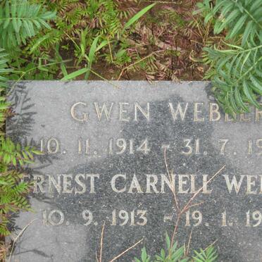 WEBBER Ernest Carnell 1913-1992 &amp; Gwen 1914-1974