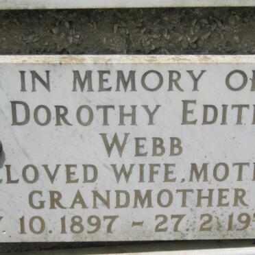 WEBB Dorothy Edith 1897-1970