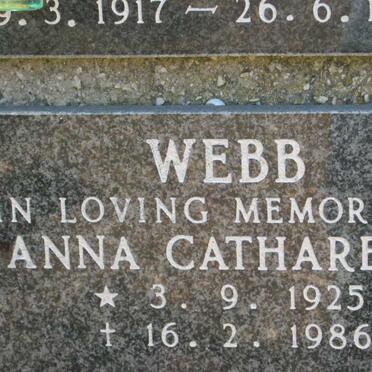 WEBB Anna Catharene 1925-1986