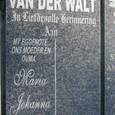 WALT Maria Johanna, van der 1926-2001