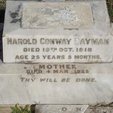 BAYMAN Mother -1925 :: BAYMAN Harold Conway -1918