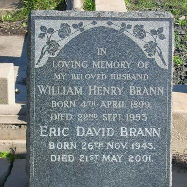 BRANN William Henry 1899-1953 :: BRANN Eric David 1943-2001