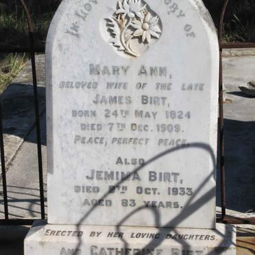 BIRT Mary Ann 1824-1909 :: BIRT Jemima -1833 :: BIRT Catherine -1937