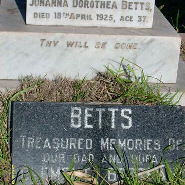 BETTS Clement Robert &amp; Johanna Dorothea -1925