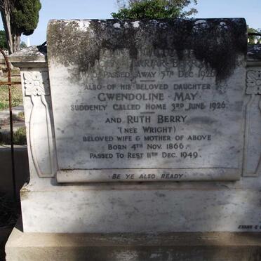BERRY John Ferriar -1926 &amp; Ruth WRIGHT 1866-1949 :: BERRY Gwendoline May -1926 