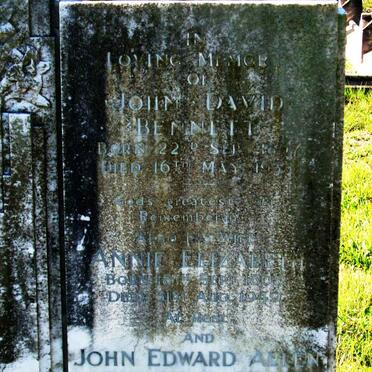 BENNETT John David 1867-1933 &amp; Annie Elizabeth 1868-1949 :: ALLEN John Edward 1883-1945