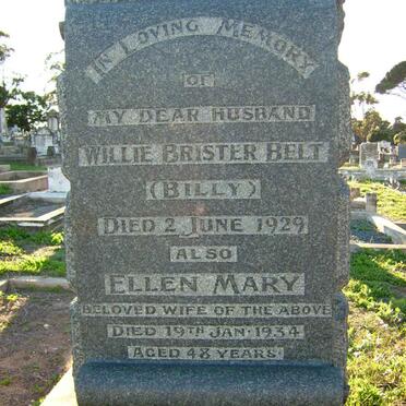 BELT Willie Brister -1929 &amp; Ellen Mary -1934